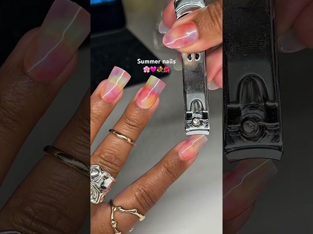 do my nails with me🩷 #nails #summer