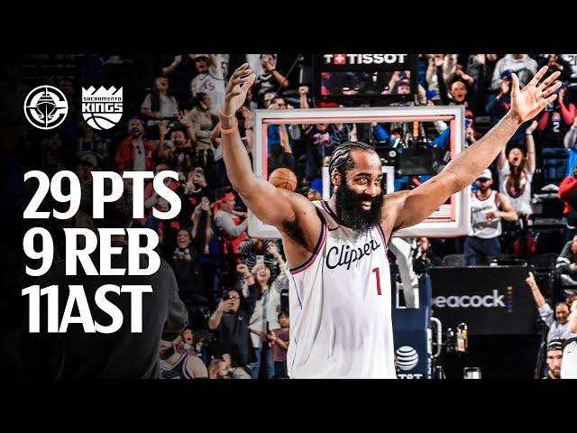 James Harden CLUTCH 29 PTS, 9 REB, 11 AST in Win Over Kings Highlights | LA Clippers