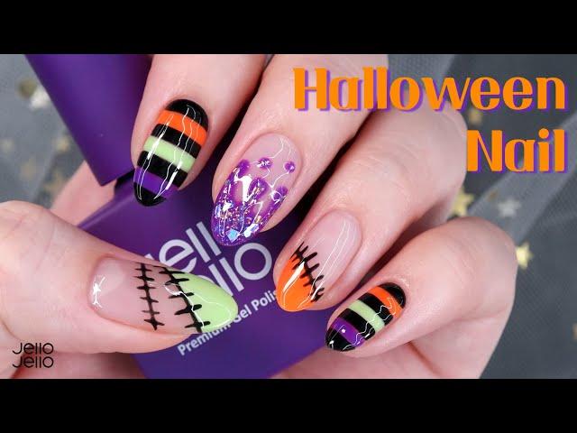 [ENG] 젤로젤로 Ι 알록달록 할로윈 셀프네일 Ι Halloween Nail