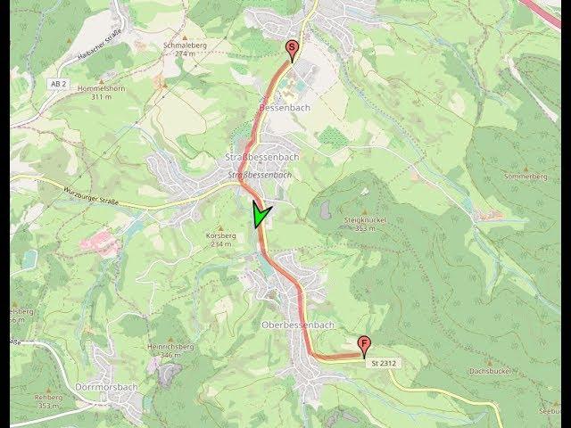 Ortsdurchfahrt im Vorspessart/AB: Bessenbach (Nord rein, Süd raus)