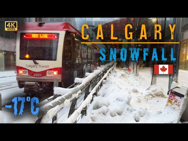 【4K】️ Calgary’s First Snowstorm of the Season! ️|Winter Walking Tour! #snow  #walkingtour #4k