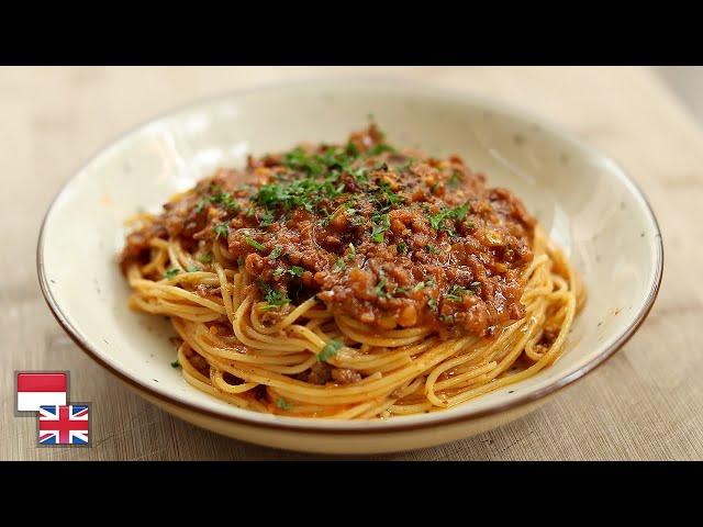 Resep SPAGHETTI BOLOGNAISE: Bahan LOKAL Kualitas Resto.