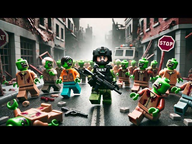 SWAT Hero Rescues Lego City from Zombie Gang Takeover - Lego Zombie Apocalypse