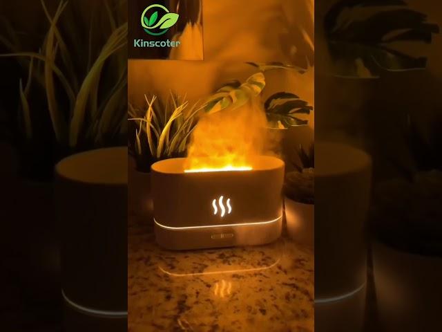 Kinscoter Flame Aroma Diffuser Use process Amazing Fire Led Light For Room Ambient Light Humidifier