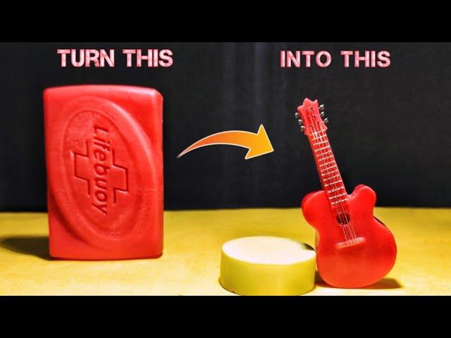 Soap Carving ASMR , Guitar carved on soap #soapcarving  relaxing sound #DIY #soap #asmr