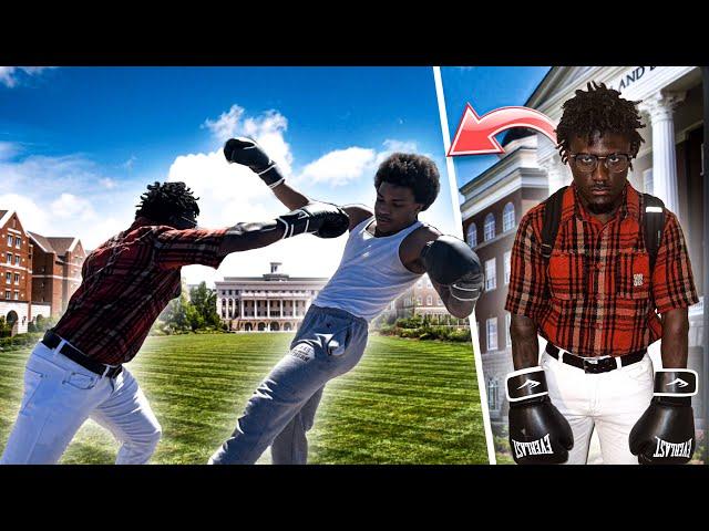 BOXING COLLEGE STUDENTS DRESSED AS A NERD  *GONE EXTREMELY WRONG*