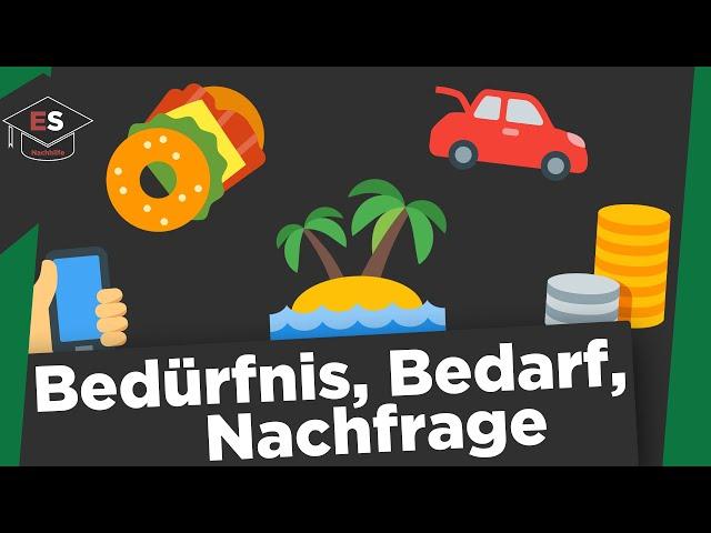 Bedürfnis, Bedarf und Nachfrage einfach erklärt - Zusammenhänge verstehen - Wirtschaft erklärt!