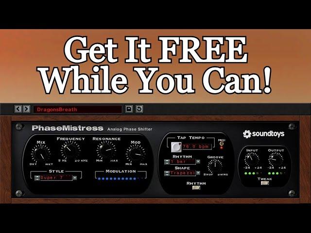 Limited Time Cool FREE Phaser VST Plugin by Soundtoys - PhaseMistress - Review & Demo