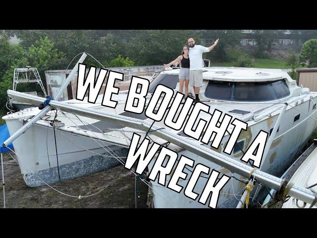 ️ We bought this hurricane-damaged abandoned catamaran 