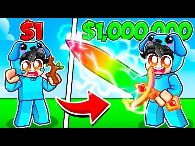 $1 vs $1,000,000 Sword In Roblox With MY CRAZY FAN GIRLS…