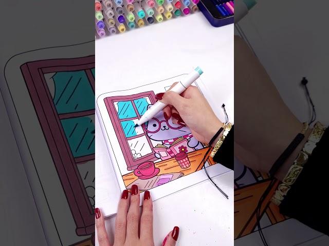 Color With Me ASMR #coloring #colorwithme #ohuhumarkers #boldandeasycoloring #relaxingcoloring