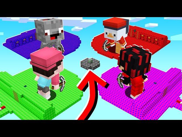 1v1v1v1 Minecraft LUCKY BLOCK BEDWARS !