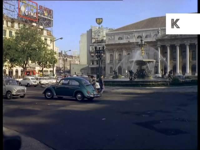 1960s Lisbon, Rossio Square, Rare Colour Footage Portugal