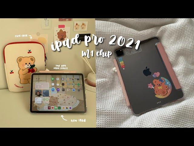 ipad pro 2021 11' unboxing // apple pencil + cute accessories 