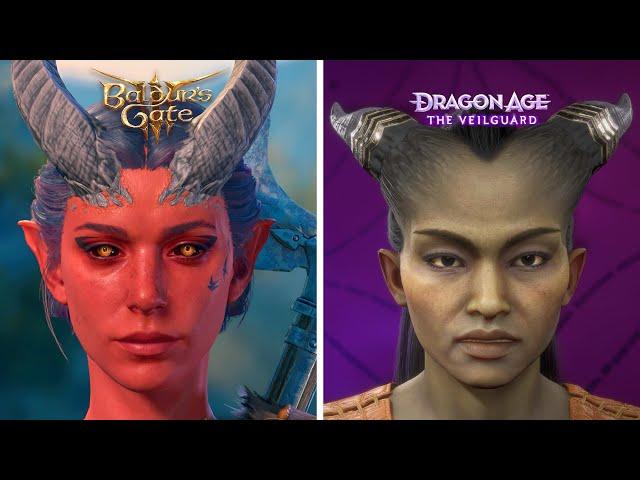 Character Creator in Dragon Age: The Veilguard vs Baldur's Gate 3