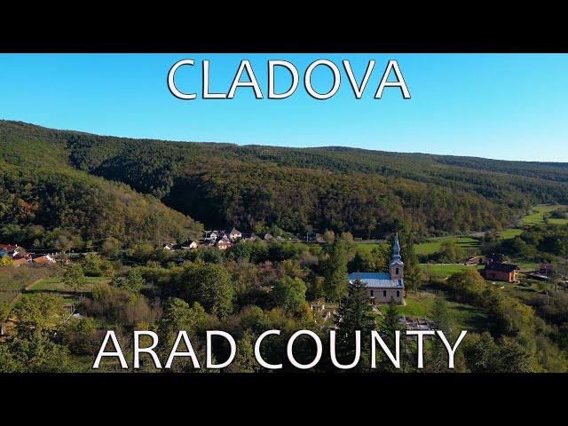 Cladova Village, Arad County, Romania. Cladova, Arad, Romania. Drone footage.