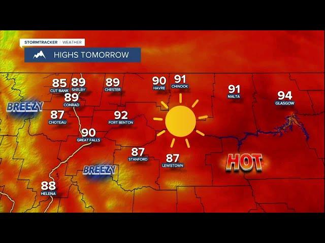 Sunny and hot on Wednesday