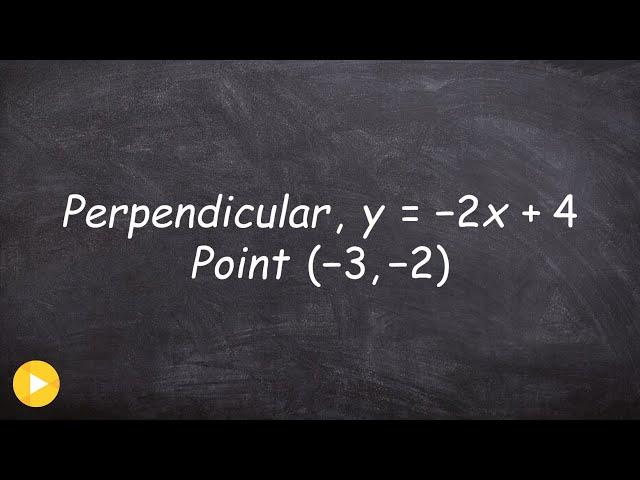 Find the equation of a line perpendicular to a line through a point