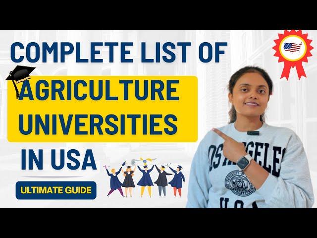 Complete list of Agriculture Universities in the USA | The ultimate guide | #agricultureinusa