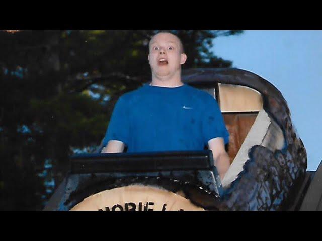 Canobie Lake Park Log Flume Drop (Slow-Motion)