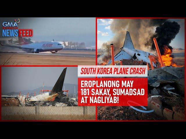 South Korea Plane Crash — Eroplanong may 181 sakay, sumadsad at nagliyab! | GMA Integrated Newsfeed