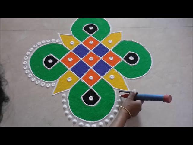 5 To 1 Dots Rangoli | Dots Rangoli Designs |Diwali Special 5 Dots rangoli | Chukkala Muggulu | kolam