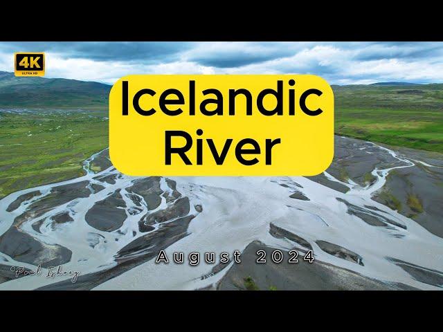 4K drone footage of river in northern Iceland, No. 1