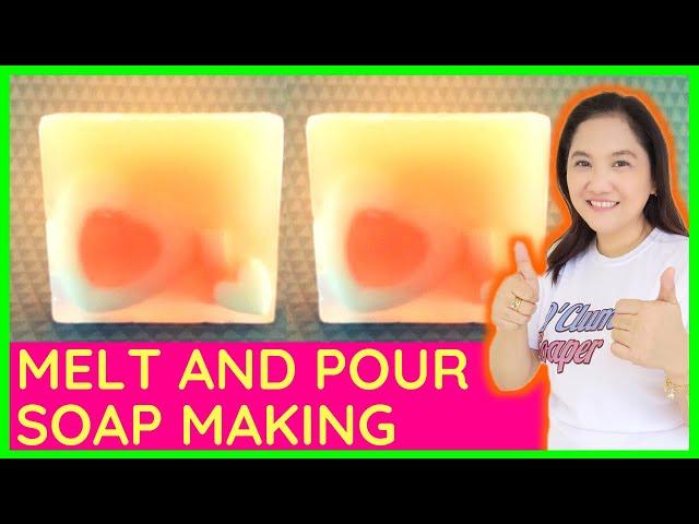 MELT & POUR SOAP MAKING USING HEART EMBEDS | D' Clumsy Soaper