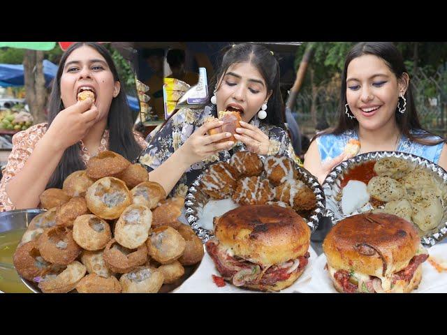 Ghaziabad Street Food Challenge | Golgappa, Spicy Burger, Cheese Burger, Kurkure Momos, Paneer Momos