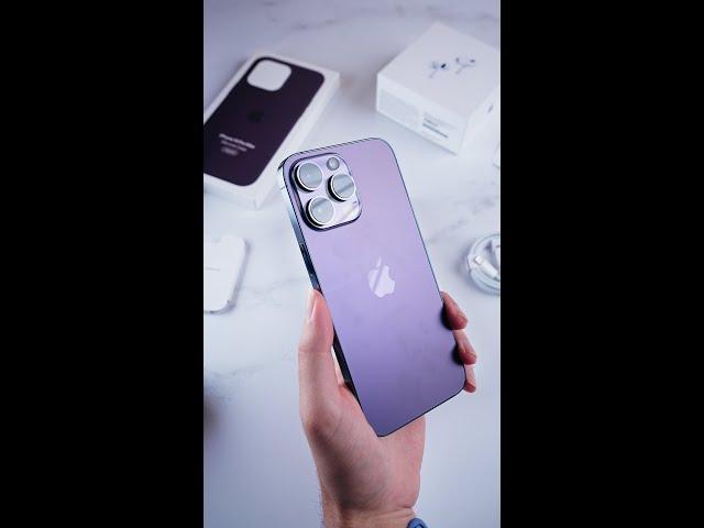 ASMR unboxing the PURPLE iPhone 14 Pro Max