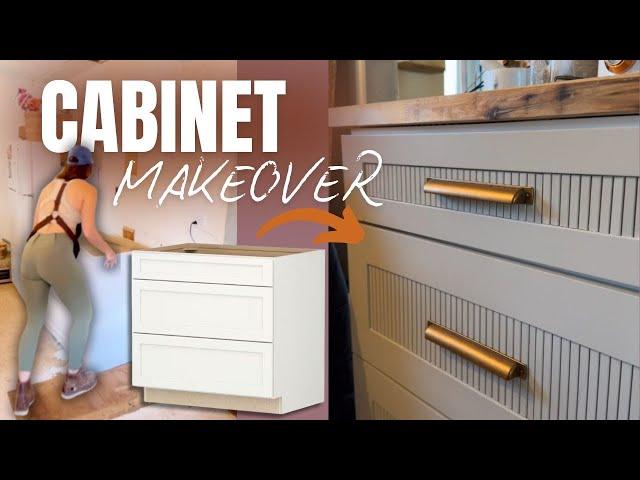 KITCHEN CABINET MAKEOVER on a budget: How to Make Basic Cabinets Look Custom