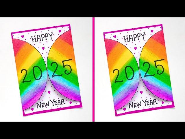  New Year Greeting Card  | Easy & Beautiful New Year Card 2025 | Handmade Easy New Year Card Ideas