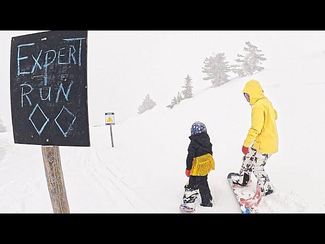 7 YEAR OLD RIDES FIRST DOUBLE BLACK DIAMOND RUN AT BOGUS BASIN SKI RESORT