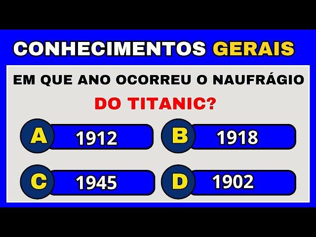 QUÃO INTELIGENTE VOCÊ É?  | QUIZ DE CONHECIMENTOS GERAIS -30 PERGUNTAS