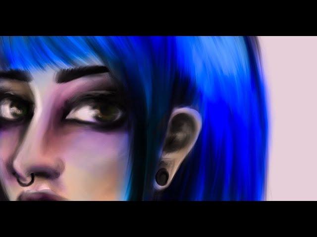 [SPEEDPAINT] self portrait BLUE HAIR