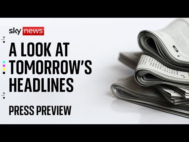 Sky News Press Preview | Wednesday 25 December