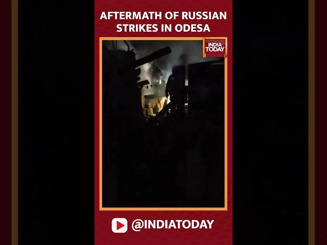 Ukrainian Firefighters Rush To Contain Blaze After Massive Russian Drone Strike On Odesa