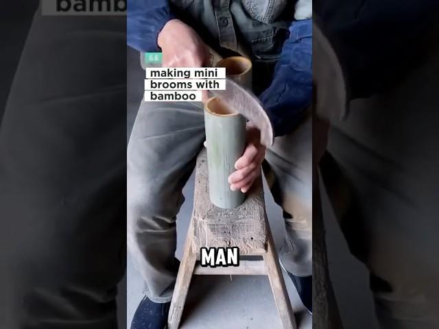making mini brooms from bamboo