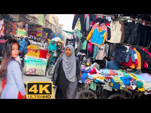 The Beautiful City Lahore, Pakistan: 4K Walking Tour Of Crowded Nolakha Landa Bazaar Inside Lahore