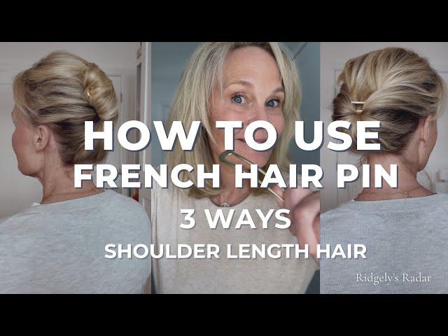 How to use French Hair Pin 3 Ways | shoulder length hair ( Easy Beginner Tutorial)