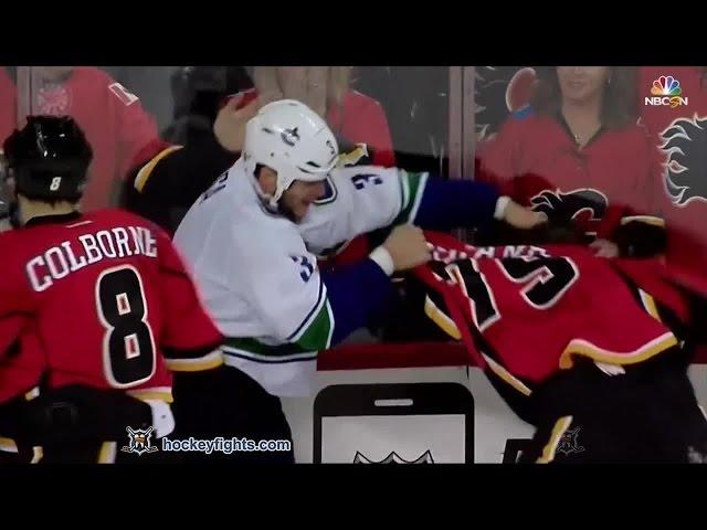 Kevin Bieksa vs Michael Ferland Apr 19, 2015