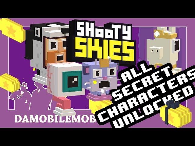  Shooty Skies Mighty Games Group Update | ALL SECRET CHARACTERS Unlocked (December 2017)