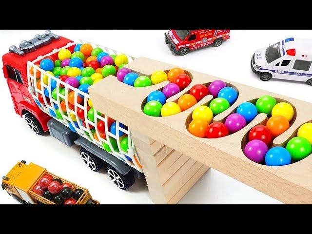 Marble Run Race  HABA Slope & Retro Makita Truck, Garbage Truck Long Version #024