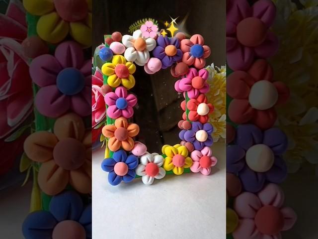 DIY mirror🪞 | #kashishartist #art #artist #diymirror #airdryclay #flowers #youtube #shorts #explore