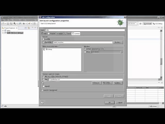 Saving CCS Console I/O to file