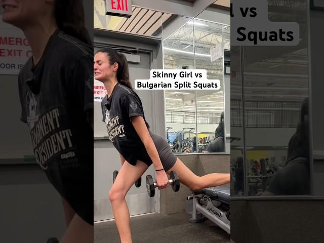 Skinny girl tries Bulgarian split squats #fitnessjourney #fitness #skinny #skinnygirl #weightgain