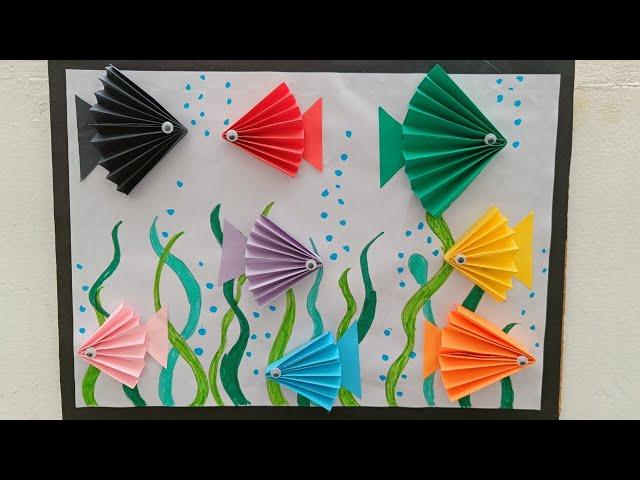 Quick and Easy Paper Aquarium Craft | How to make Paper Fish Aquarium |Simple DIY|Craft Queen Reena|