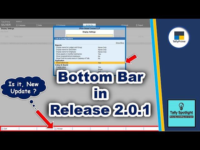 Bottom Bar in Release 2.0.1 is it new update ! | Tally Prime New Update !