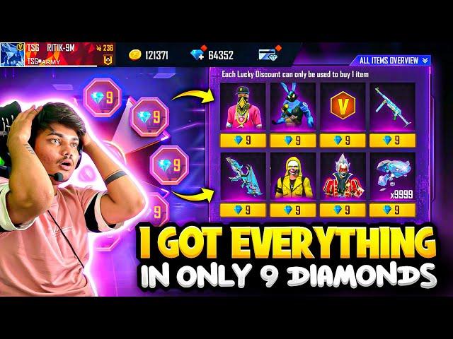 I Got All Bundles,Items And Gun Skins In 9 Diamonds || *POOR* To *RICH*  -Garena Free Fire