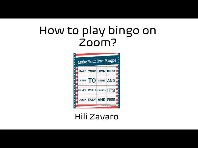 Play Bingo on a Zoom Lesson with My Free Bingo Board